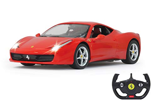 JAMARA 404305 - Ferrari 458 Italia 1:14 2,4GHz - offiziell lizenziert, bis 1 Std. Fahrzeit bei 11 Km/h, LED, Perfekt nachgebildete Details, detaillierter Innenraum,hochwertige Verarbeitung von JAMARA