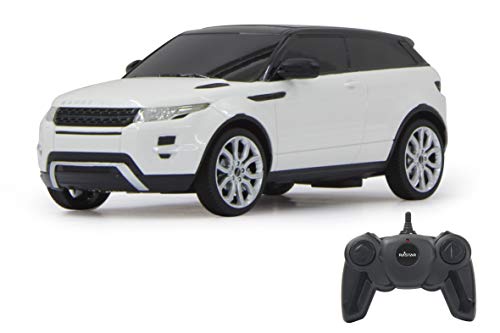 JAMARA 404480 - Rover Evoque 2,4GHz - offiziell lizenziert, bis zu 1 Stunde Fahrzeit bei ca. 9 Km/h, perfekt nachgebildete Details, hochwertige Verarbeitung weiß Scala 1:24 von JAMARA