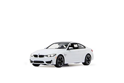 JAMARA 404566 - BMW M4 Coupe 1:14 2,4Ghz - offiziell lizenziert, bis 1 Std. Fahrzeit bei 11 Km/h, LED, Perfekt nachgebildete Details, detaillierter Innenraum,hochwertige Verarbeitung, weiß von JAMARA