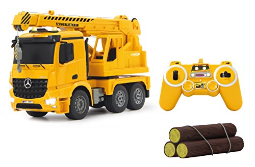 JAMARA 404950 - Schwerlastkran Mercedes Arocs 1:20 2,4G - drehbarer und ausfahrbarer Kran, Seil heben / senken, realistischer Motorsound, Hupe, Rückfahrwarnsound, 4 Radantrieb,gelbe LED Signallichter JAMARA 404950 - Schwerlastkran Mercedes Arocs 1:20 2,4G - drehbarer und ausfahrbarer Kran, Seil heben / senken, realistischer Motorsound, Hupe, Rückfahrwarnsound, 4 Radantrieb,gelbe LED Signallichter von JAMARA