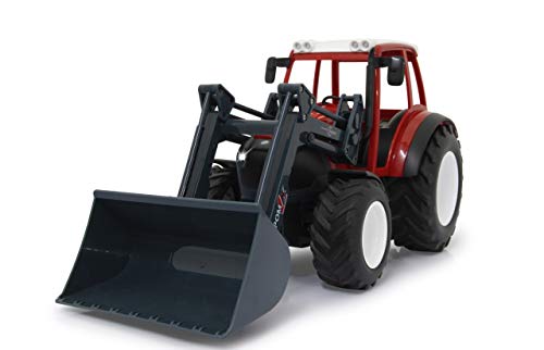 JAMARA 405050 - Lindner Geotrac mit Frontlader 1:16 2,4GHz - realistischer Motorsound (abschaltbar), Rückfahrwarnsound, Hupe, 2 Radantrieb, helle LED‘s vorne, Blinker, Demofunktion, rot von JAMARA