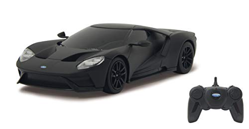 JAMARA Ford GT 1:24 2,4GHz - offiziell lizenziert, ca 1 Std fahren, 9 Km/h, perfekt nachgebildete Details, detaillierter Innenraum, hochwertige Verarbeitung, Schwarz Matt von JAMARA