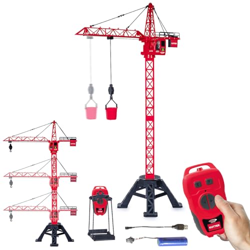 JAMARA 406321 Turmdrehkran Kutter XL 99 IR, Kran ab 6 Jahre, Kinder Spielzeug ferngesteuert mit Fernbedienung, Geschenkidee für Kinder, Lasthaken hoch/runter, Endlose Turmdrehung JAMARA 406321 Turmdrehkran Kutter XL 99 IR, Kran ab 6 Jahre, Kinder Spielzeug ferngesteuert mit Fernbedienung, Geschenkidee für Kinder, Lasthaken hoch/runter, Endlose Turmdrehung von JAMARA