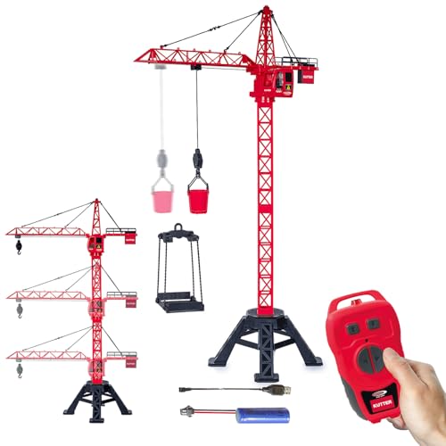 JAMARA 406321 Turmdrehkran Kutter XL 99 IR, Kran ab 6 Jahre, Kinder Spielzeug ferngesteuert mit Fernbedienung, Geschenkidee für Kinder, Lasthaken hoch/runter, Endlose Turmdrehung JAMARA 406321 Turmdrehkran Kutter XL 99 IR, Kran ab 6 Jahre, Kinder Spielzeug ferngesteuert mit Fernbedienung, Geschenkidee für Kinder, Lasthaken hoch/runter, Endlose Turmdrehung von JAMARA