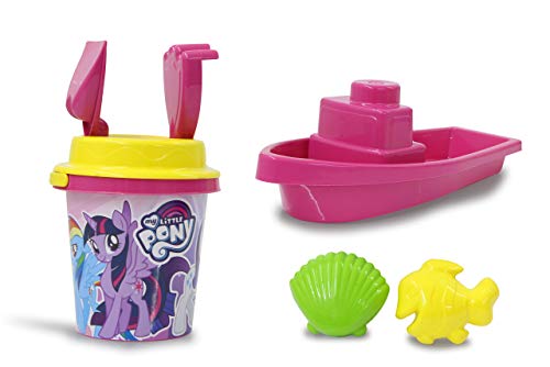JAMARA 410128 - My Little Pony Sandeimerset Boot und Eimer 7teilig - offiziell lizenziert – Eimer, Schaufel, Handrechen, 2 Förmchen, Boot, Sandsieb JAMARA 410128 - My Little Pony Sandeimerset Boot und Eimer 7teilig - offiziell lizenziert – Eimer, Schaufel, Handrechen, 2 Förmchen, Boot, Sandsieb von JAMARA