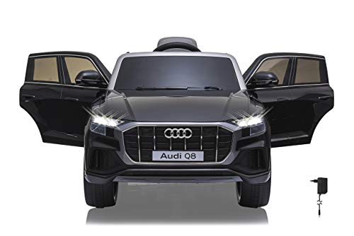 JAMARA 460200 - Ride On Car Audi Q8 12V - 1,5 Std. Fahrzeit, 2 Starke Motoren, 2-Gang, SD, AUX, USB-Anschluss, Hupe, Motorsound, LED-Scheinwerfer, Batteriespannungsanzeige, schwarz, Groß JAMARA 460200 - Ride On Car Audi Q8 12V - 1,5 Std. Fahrzeit, 2 Starke Motoren, 2-Gang, SD, AUX, USB-Anschluss, Hupe, Motorsound, LED-Scheinwerfer, Batteriespannungsanzeige, schwarz, Groß von JAMARA