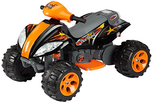 JAMARA 460247 - Ride-on Quad Pico 6V - Kinder Elektroauto, Leistungsstarker Antriebsmotor und Akku für lange Fahrzeit, Ultra-Gripp Gummiring am Antriebsrad, Gaspedal, Tragegriff, Motorsound am Lenker von JAMARA