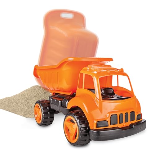 JAMARA 460268 - Sandkastenauto Dump Truck XL - ca. 40 Kg Ladekapazität, Ladefläche kippbar, Robustes Kunststoffgehäuse, orange von JAMARA