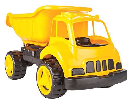 JAMARA 460269 - Sandkastenauto Dump Truck XL - ca. 40 Kg Ladekapazität, Ladefläche kippbar, Robustes Kunststoffgehäuse, gelb von JAMARA
