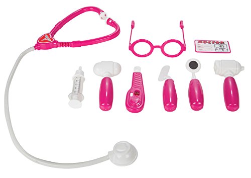 JAMARA 460272 - Doktor Spieleset Be A Doctor - Arztkoffer Rollenspiel 9-teilig, Kinder Lernen Medizinische Werkzeuge Kennen, Spielerisch in die Rolle des Arztes Schlüpfen, pink von JAMARA