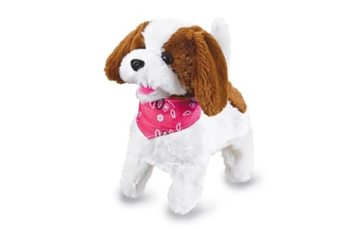 JAMARA 460340 - Lucky RC Plüschhund 27MHz - Weiches Fell, bewegt die Schnauze und Kopf, wedelt mit dem Schwanz, realistisches Hundebellen, Weiß-Braun JAMARA 460340 - Lucky RC Plüschhund 27MHz - Weiches Fell, bewegt die Schnauze und Kopf, wedelt mit dem Schwanz, realistisches Hundebellen, Weiß-Braun von JAMARA