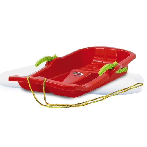 JAMARA 460364 - Snow Play Bob Karol mit Bremse 80cm - Lenkung durch Ziehen der jeweiligen Handbremse, Seil zum Ziehen, aerodynamische Bauweise, ergonomische Sitz, robuster Kunststoff, 1KG, rot von JAMARA