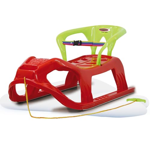 JAMARA 460366 - Snow Play Schlitten mit Lehne Snow-Star 90cm - Rückenlehne inkl. Sicherheitsband, ergonomischer Sitz, Metallkufen, Kippschutz, robuster Kunststoff, Seil mit Griff zum Ziehen, 3KG, rot JAMARA 460366 - Snow Play Schlitten mit Lehne Snow-Star 90cm - Rückenlehne inkl. Sicherheitsband, ergonomischer Sitz, Metallkufen, Kippschutz, robuster Kunststoff, Seil mit Griff zum Ziehen, 3KG, rot von JAMARA