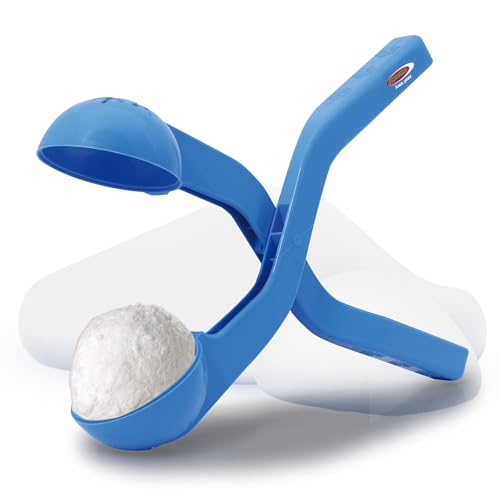 JAMARA 460395 - Snow Play Schneeballzange 38cm - Schneebälle (ca. 7 cm Durchmesser) in Sekunden formen, nie wieder kalte Hände, Schneebälle sind fluffig und nicht so hart wie die handgemachten, blau von JAMARA