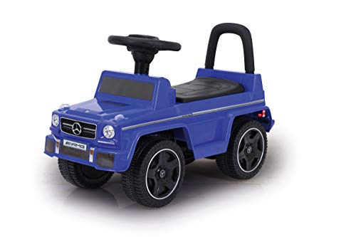 JAMARA 460404 - Rutscher Mercedes-Benz AMG G63 blau - Kippschutz, Kofferraum unter Sitzfläche, Schub- und Haltegriff, AUX- und USB-Anschluss, Hupe/Motorsound am Lenkrad, wertige Verarbeitung von JAMARA