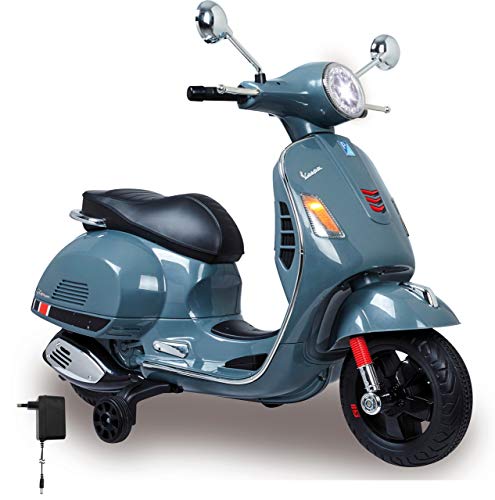 JAMARA 460441 - Ride-on Vespa 12V - leistungsstarker Antriebsmotor und Akku für lange Fahrzeit, SD-Karten Slot, AUX-/USB-Anschluss, Ultra-Grip Gummiring am Rad, Stützräder, LED-Scheinwerfer, grau, Groß JAMARA 460441 - Ride-on Vespa 12V - leistungsstarker Antriebsmotor und Akku für lange Fahrzeit, SD-Karten Slot, AUX-/USB-Anschluss, Ultra-Grip Gummiring am Rad, Stützräder, LED-Scheinwerfer, grau, Groß von JAMARA