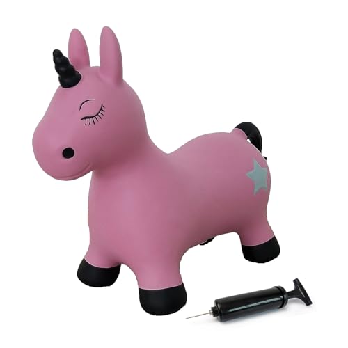 JAMARA 460453 - Hüpftier Einhorn mit Pumpe - BPA-Frei, bis 50 kg, fördert den Gleichgewichtssinn und die motorischen Fähigkeiten, robust und widerstandsfähig, pflegeleicht, pink von JAMARA