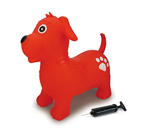 JAMARA 460454 - Hüpftier Hund mit Pumpe - BPA-Frei, bis 50 kg, fördert den Gleichgewichtssinn und die motorischen Fähigkeiten, robust und widerstandsfähig, pflegeleicht, rot von JAMARA