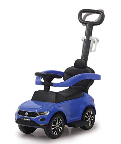 JAMARA 460462 - Rutscher VW T-ROC 3in1 - Kippschutz, Kofferraum, Schub-und Haltestange mit Lenkfunktion, Rückenlehne, seitlichen Schutzbügel, ausziehbare Fußauflage, Sound/Hupe am Lenkrad, blau JAMARA 460462 - Rutscher VW T-ROC 3in1 - Kippschutz, Kofferraum, Schub-und Haltestange mit Lenkfunktion, Rückenlehne, seitlichen Schutzbügel, ausziehbare Fußauflage, Sound/Hupe am Lenkrad, blau von JAMARA