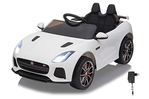 JAMARA 460516 - Ride-on Jaguar F-Type SVR 12V 2-Gang, leistungsstarker Motor und Akku für Lange Fahrzeit, Micro-SD, USB-und AUX-Anschluss, LED-Scheinwerfer, beleuchtetes Armaturenbrett, weiß JAMARA 460516 - Ride-on Jaguar F-Type SVR 12V 2-Gang, leistungsstarker Motor und Akku für Lange Fahrzeit, Micro-SD, USB-und AUX-Anschluss, LED-Scheinwerfer, beleuchtetes Armaturenbrett, weiß von JAMARA
