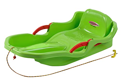 JAMARA 460540 - Snow Play Bob Comfort 80 cm mit Bremse - Lenken durch Bremshebel, aerodynamische Bauweise, langlebiger, schlagzäher Kunststoff-bequemer, ergonomischer Sitz, grün von JAMARA