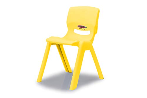 JAMARA 460580 - Kinderstuhl Smiley bis 100 KG - stapelbar, aus robustem Kunststoff, Indoor-Outdoor geeignet, gelb von JAMARA