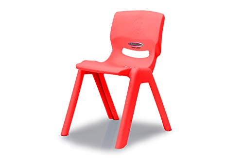 JAMARA 460581 - Kinderstuhl Smiley bis 100 KG - stapelbar, aus robustem Kunststoff, Indoor-Outdoor geeignet, rot von JAMARA