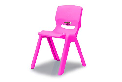 JAMARA 460584 - Kinderstuhl Smiley bis 100 KG - stapelbar, aus robustem Kunststoff, Indoor-Outdoor geeignet, pink von JAMARA