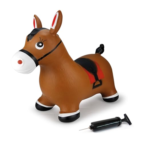 JAMARA 460597 Hüpftier Pferd mit Pumpe-bis 50 kg, fördert den Gleichgewichtssinn und die motorischen Fähigkeiten, robust und widerstandsfähig, pflegeleicht, Braun JAMARA 460597 Hüpftier Pferd mit Pumpe-bis 50 kg, fördert den Gleichgewichtssinn und die motorischen Fähigkeiten, robust und widerstandsfähig, pflegeleicht, Braun von JAMARA