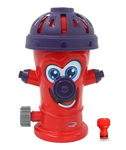 JAMARA 460622 Mc Fizz Wassersprinkler Hydrant Happy, Hydrantenstreuung dreht Sich und sprüht Wasser, schnelle Installation, Verbindung zu Standard Schlauchsystem, bringt Spaß und Abkühlung, Mehrfarbig von JAMARA