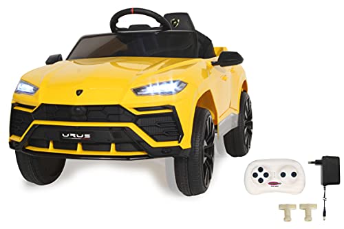 JAMARA 460624 Ride-on Lamborghini Urus 2,4GHz 12V-ab 3 Jahre, Softanlauf, 2-Gang, Stoßdämpfer, AUX/USB/UKW Radio, Motorsound, leistungsstarker Motor/Akku 4,5Ah, LED, gelb JAMARA 460624 Ride-on Lamborghini Urus 2,4GHz 12V-ab 3 Jahre, Softanlauf, 2-Gang, Stoßdämpfer, AUX/USB/UKW Radio, Motorsound, leistungsstarker Motor/Akku 4,5Ah, LED, gelb von JAMARA