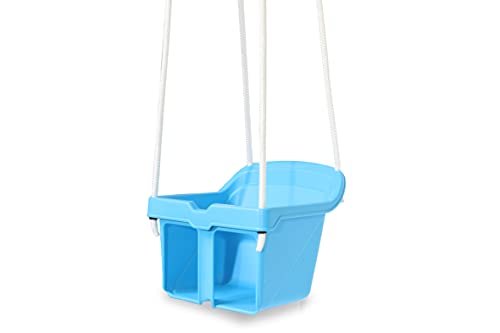 JAMARA 460664 Babyschaukel Small Swing – ab 10 Monate, robuster Kunststoff, belastbar bis 25 kg, inkl. Sicherheitsbügel, kippsicher, Indoor-Outdoor geeignet, blau von JAMARA