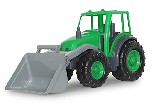 JAMARA 460669 Traktor Power Loader XL mit Frontlader-Robustes Kunststoffgehäuse, Anhängerkupplung, große Räder für sicheren Stand, grün von JAMARA