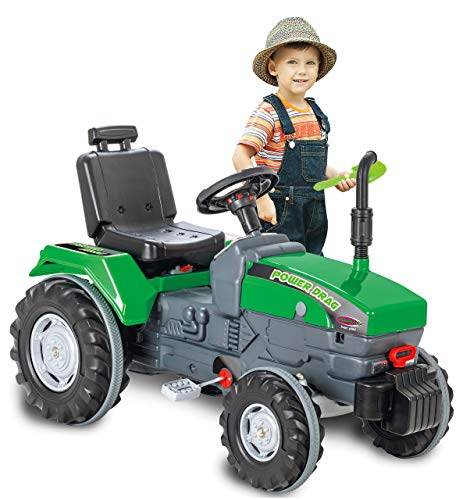 JAMARA 460805 - Trettraktor Power Drag - Kippschutz, Hupe, verstellbarer Sitz Motorhaube aufklappbar, Anhängerkupplung, Antrieb durch Treten der Pedale, grün JAMARA 460805 - Trettraktor Power Drag - Kippschutz, Hupe, verstellbarer Sitz Motorhaube aufklappbar, Anhängerkupplung, Antrieb durch Treten der Pedale, grün von JAMARA