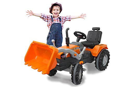JAMARA 460815 - Trettraktor Power Drag mit Frontlader - Kippschutz, Frontlader mit zwei Hebel, leichtgängiges Lenkradsystem, Hupe, verstellbarer Sitz Motorhaube aufklappbar, Anhängerkupplung JAMARA 460815 - Trettraktor Power Drag mit Frontlader - Kippschutz, Frontlader mit zwei Hebel, leichtgängiges Lenkradsystem, Hupe, verstellbarer Sitz Motorhaube aufklappbar, Anhängerkupplung von JAMARA