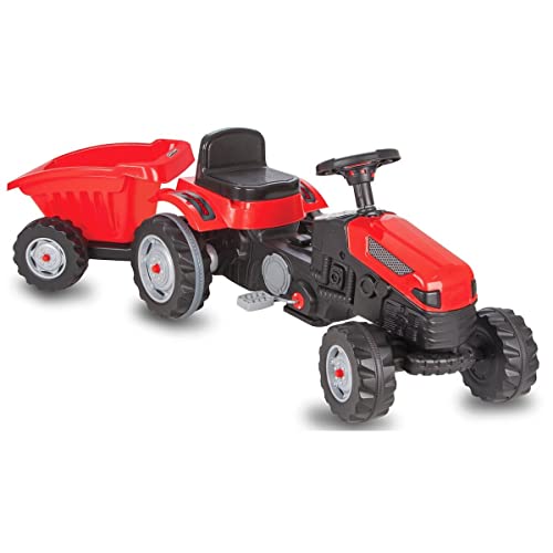 JAMARA 460825 - Trettraktor Strong Bull mit Anhänger - Kippschutz, Antrieb durch Treten der Pedale, leichtgängiges Lenkradsystem, verstellbarer Sitz, Hupe, Maximalgewicht 60 KG JAMARA 460825 - Trettraktor Strong Bull mit Anhänger - Kippschutz, Antrieb durch Treten der Pedale, leichtgängiges Lenkradsystem, verstellbarer Sitz, Hupe, Maximalgewicht 60 KG von JAMARA