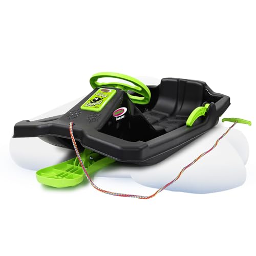 Snow Play Bob - Black Devil, Bob Schnee Snowfun Winter Spaß Schlitten, Lenkrad, Bremse, Handbremse, ab 3 Jahren, bequemer Sitz für optimale Rutschposition, Schwarz Snow Play Bob - Black Devil, Bob Schnee Snowfun Winter Spaß Schlitten, Lenkrad, Bremse, Handbremse, ab 3 Jahren, bequemer Sitz für optimale Rutschposition, Schwarz von JAMARA