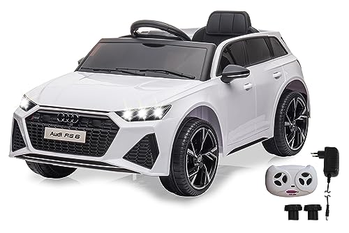 JAMARA 461825 Ride-on Audi RS 6 12V 2,4GHz - 2,4GHz für Mehrspielerbetrieb, offiziell lizenziert, Softanlauf, 2 Radantrieb, Bluetooth, USB-Anschluss, Musik, Kinderfahrzeug, Weiß JAMARA 461825 Ride-on Audi RS 6 12V 2,4GHz - 2,4GHz für Mehrspielerbetrieb, offiziell lizenziert, Softanlauf, 2 Radantrieb, Bluetooth, USB-Anschluss, Musik, Kinderfahrzeug, Weiß von JAMARA