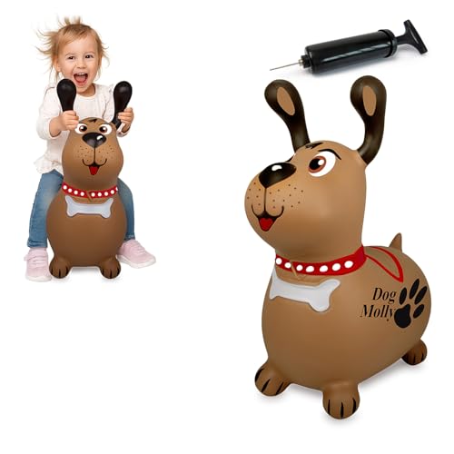 JAMARA 466005 Hüpftier Dog Molly HoppyDoo - Spielzeug für Kinder, Hüpftier Baby Indoor Outdoor, Geschenk für Kinder, Gartenspielzeug, Pflegeleicht, BPA frei, mit Pumpe JAMARA 466005 Hüpftier Dog Molly HoppyDoo - Spielzeug für Kinder, Hüpftier Baby Indoor Outdoor, Geschenk für Kinder, Gartenspielzeug, Pflegeleicht, BPA frei, mit Pumpe von JAMARA