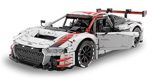 JAMARA Audi R8 LMS GT3 1:8 Bricks - Offiziell lizenziert, Bauteile Werden durch einfaches Zusammenstecken miteinander verbunden, Weiß von JAMARA