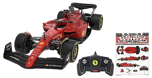 JAMARA Ferrari F1-75 1:18 2,4GHz - 2,4GHz für Mehrspielerbetrieb, offiziell lizenziert, originalgetreue Lackierung, RC-Auto, Rot von JAMARA