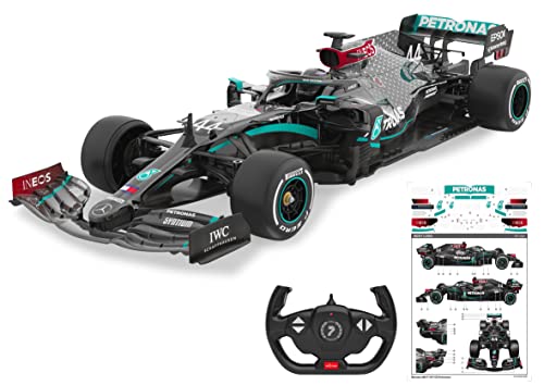 JAMARA Mercedes-AMG F1 W11 EQ Performance 1:12 - 2,4GHz für Mehrspielerbetrieb, offiziell lizenziert, originalgetreue Lackierung, Inklusive Dekorbogen, Schwarz, 402106 von JAMARA