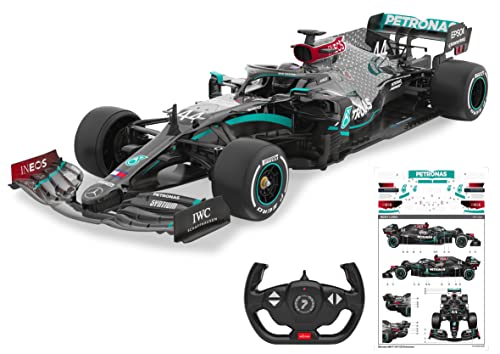 JAMARA Mercedes-AMG F1 W11 EQ Performance 1:12-2,4GHz für Mehrspielerbetrieb, offiziell lizenziert, originalgetreue Lackierung, Inklusive Dekorbogen, Schwarz, 402106 von JAMARA