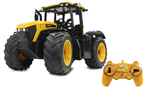 JCB Fastrac Traktor 1:16 2,4GHz – Motorsound (abschaltbar), Rückfahrwarnsound, Hupe, 2 Radantrieb, profilierte Gummireifen, LED Licht, Blinker, Auto-Standby und Demo-Modus von JAMARA