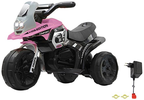 Jamara 460228 - Ride-on E-Trike Racer pink - 6V Akku, elektrisches Dreirad mit extra starkem Bürstenmotor, Stahlhinterachse, Stahlvordergabel, LED Frontlicht, Musik, ca. 1 Std. Fahrzeit, rosa von JAMARA