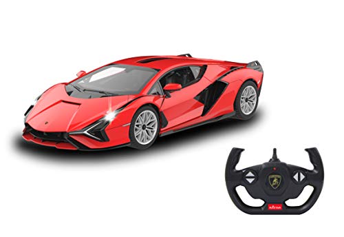 JAMARA Lamborghini Sián FKP 37 2,4 GHz 1:14 Tür manuell - RC Auto, offiziell lizenziert, bis 1 Std Fahrzeit, ca 11 Km/h, perfekt nachgebildete Details, detaillierter Innenraum, Rot von JAMARA