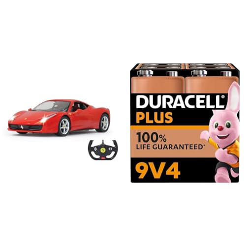 ia 1:14 2,4GHz - offiziell lizenziert, bis 1 Std. Fahrzeit bei 11 Km/h, LED, Perfekt nachgebildete Details, detaillierter Innenraum,hochwertige Verarbeitung + Duracell Plus 9V Blockbatterie, 4 Stück, von JAMARA