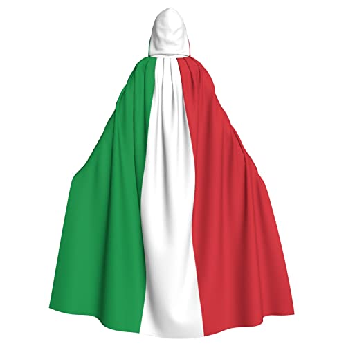 JAMCHE Italien-Flaggen-Druck-Kapuzenumhang für Weihnachten, Halloween, Cosplay-Kostüme von JAMCHE