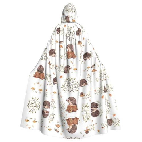 JAMCHE Nature Lovely Igel Lovers Print Hooded Cloak For Christmas Halloween Cosplay Costumes von JAMCHE