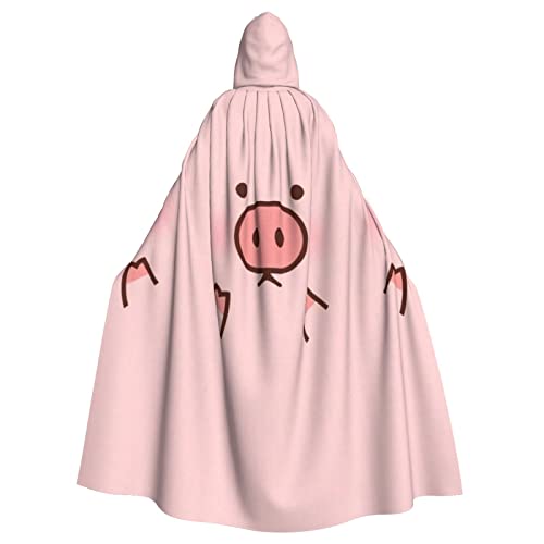 JAMCHE Netter Schweine-Druck Kapuzenumhang für Weihnachten Halloween Cosplay Kostüme von JAMCHE